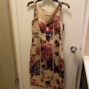 Susana Monaco rose flower sheath silk dress.